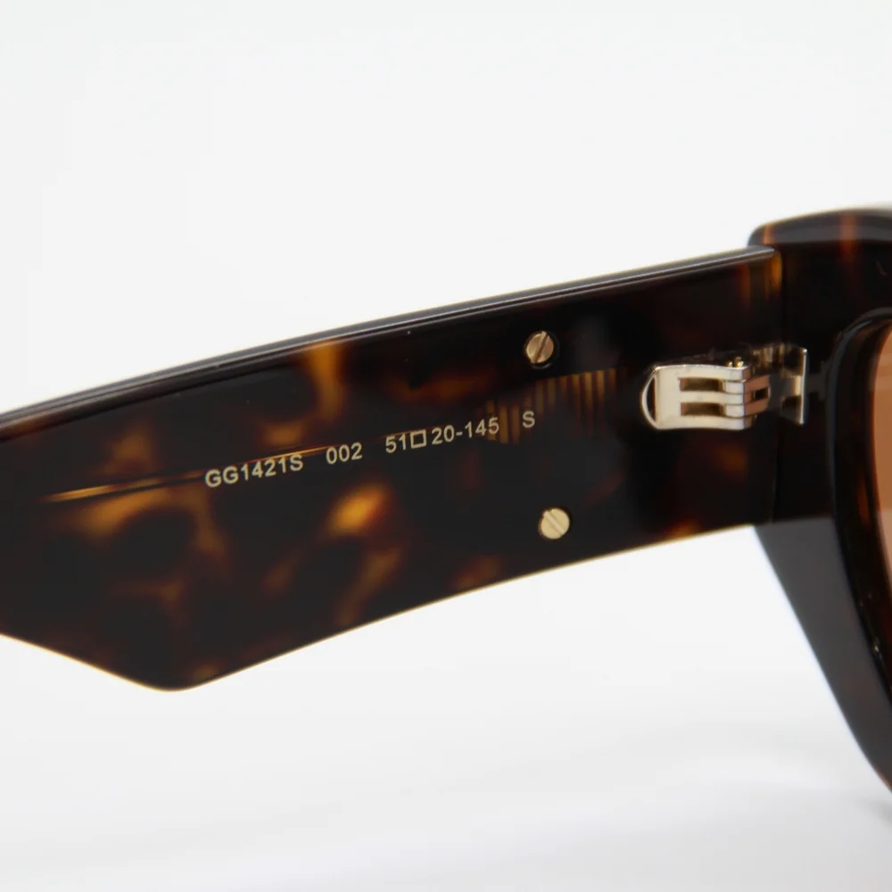 NEW GUCCI SUNGLASSES GG1421S 002 HAVANA WOMEN EYEWEAR